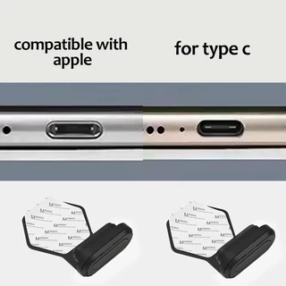 ปลั๊กโลหะกันฝุ่นพอร์ตชาร์จโทรศัพท์มือถือสำหรับ iPhone/Android USB Type-C มีกาวป้องกันสูญหาย จุกปิดที่ชาร์จ กันฝุ่นไอโฟน