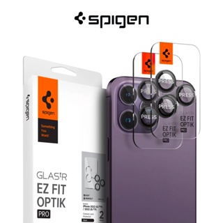 Spigen iPhone 14 Pro Max ตัวป้องกันเลนส์กล้อง iPhone 14 Pro EZ Fit Optik Pro กระจกนิรภัย (2 แพ็ค)