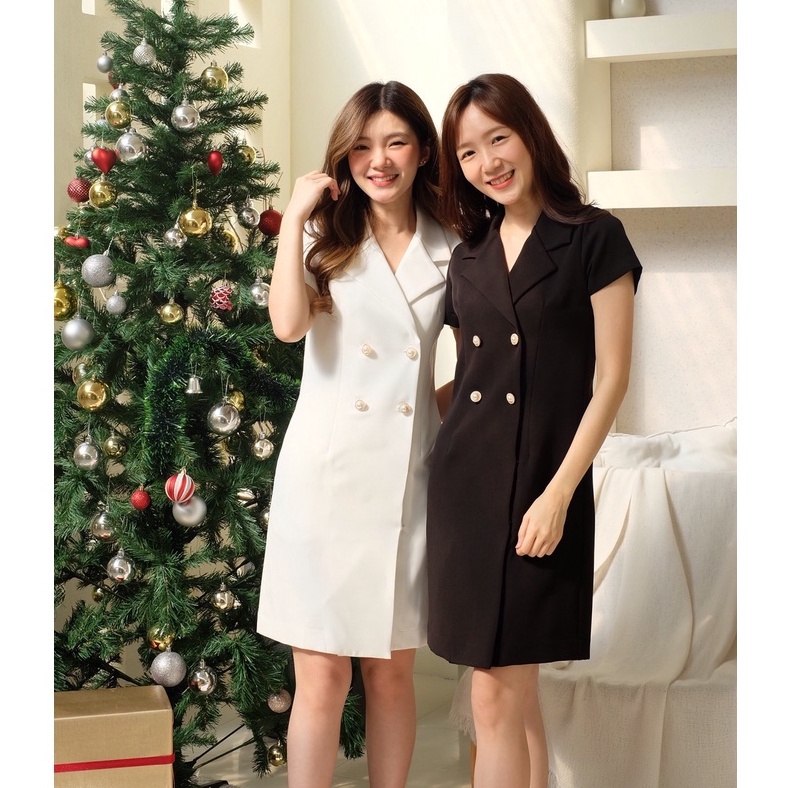Restock Timetoeve - Luna Dress เดรสกระดุมหน้าซับในทั้งตัว