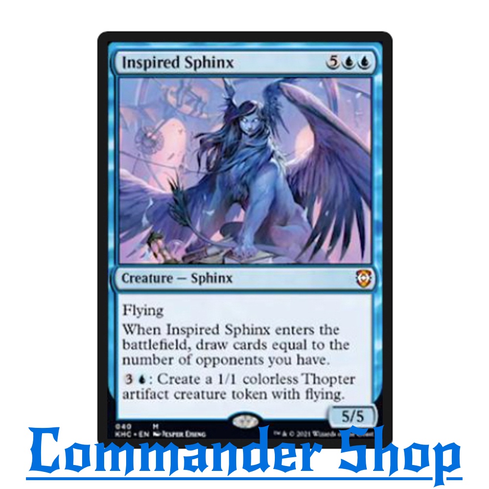Inspired Sphinx (Creature - Sphinx) Blue Mv7 Pw5/Tn5 Flying Draw การ์ดเกม Magic The Gathering (MTG)