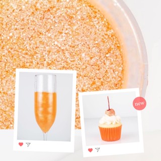 Orange | 100% Edible Glitter for Drink&amp;Food ผงกลิตเตอร์ฟู๊ดเกรด สำหรับตกแต่งเครื่องดื่ม เบเกอรี่ อาหาร