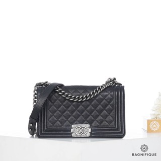 CHANEL BOY 10 BLACK CAVIAR RHW