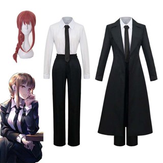 New Chainsaw Man Makima Cosplay Costume Wig Anime Halloween Party Suit Shirt Pants Uniform