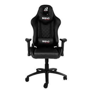 GAMING CHAIR (เก้าอี้เกมมิ่ง) SIGNO BLACKER (GC-205BLK) สีดำสวยมากประกัน 1ปี