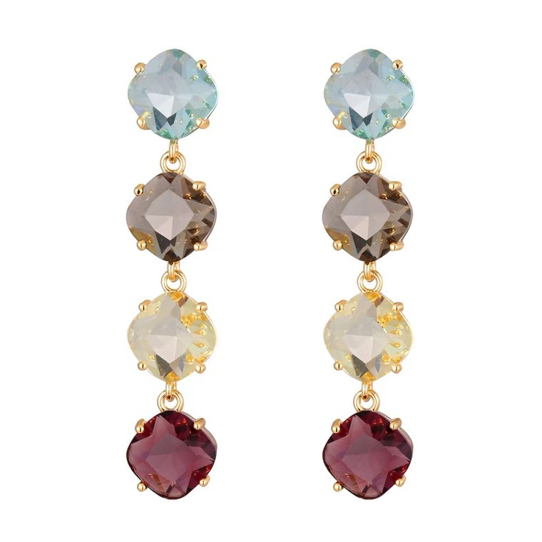 Savoco ต่างหูระย้ายาว ประดับคริสตัล หลากสี สไตล์โบฮีเมียน แฟชั่นวินเทจ สําหรับผู้หญิง SE011 - รูปที่ 7