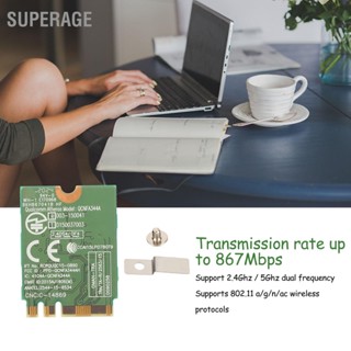 BSuperage อะแดปเตอร์การ์ดเครือข่ายไร้สาย M.2 Ngff Nfa344A 867Mbps Bt4.1 Plug And Play 2.4Ghz 5Ghz