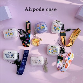 SAMSUNG เคสหูฟังบลูทูธไร้สาย TPU แบบนิ่ม ลาย KPOP BTSS พร้อมสายคล้องมือ สําหรับ Airpods 3 pro2 2022 gen 2 galaxy Buds live Buds 2 Pro