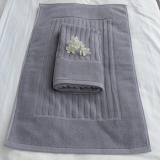 [สีเทาอ่อน/Light Grey] 8 Lbs ผ้าเช็ดเท้า คอตตอน 100% ผ้าเช็ดเท้าโรงแรม สปา ฟิตเนส Bath Mat Cotton 100% Hotel Towel