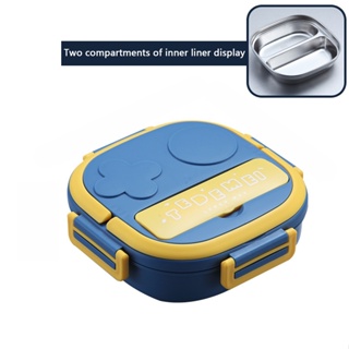 Lunch Box Stainless Steel Food Fresh Keep Storage Container Compartments Picnic Bento for Work Blue 3 Compartment