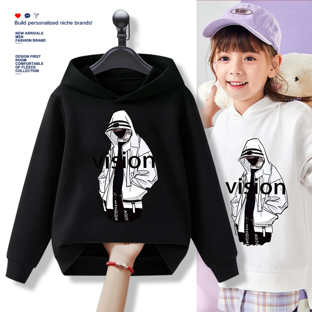 E398 เสื้อกันหนาวเด็ก เสื้อแขนยาว สำหรับเด็กหญิงและชาย งานพิมพ์ลายลายการ์ตูนน่ารัก