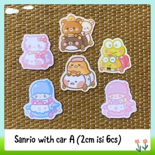 สติกเกอร์ sanrio in the car สําหรับติดตกแต่งรถยนต์ 6 ชิ้น