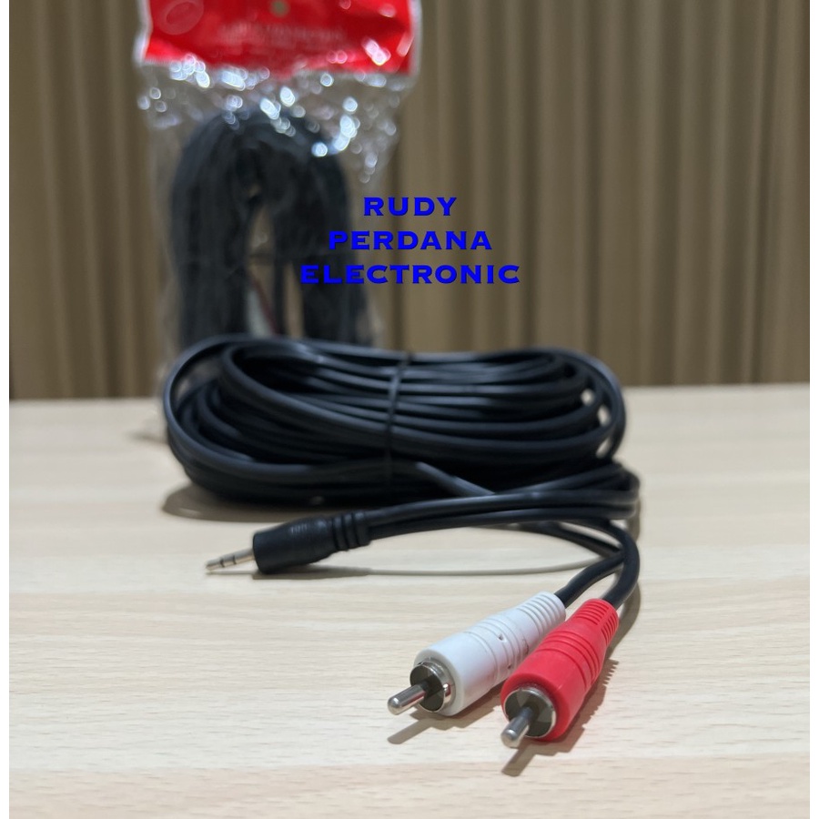 สายเคเบิล 2 JACK RCA TO 1 JACK MINI 3.5 MM STEREO 10M 10 เมตร