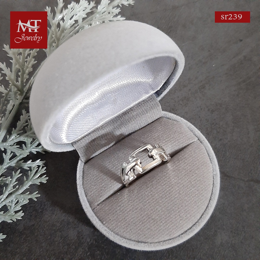 MT แหวนเงินแท้ ห่วง สี่เหลี่ยม ไซส์ 53 925 Sterling Silver Ring (sr239) MT Jewelry มณีธารา
