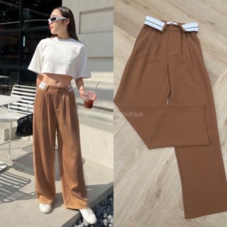 New drops!!🤍🤎🖤 folded trouser (S,M,L : 390฿ฟรีส่ง) สีใหม่ค่า ปังไม่ไหว เปิดตัว rare item กางเกงเอวสูงขายาว ทรงกระบอกใหญ่