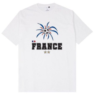 เสื้อยืดคอกลมเสื้อยืด พิมพ์ลาย FRANCE world cup fifa world cup QATAR 2022 สีขาว สไตล์ฝรั่งเศส สําหรับผู้ชาย และผู้หญิง 2