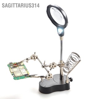 BSagittarius314 แว่นขยายบัดกรี Led พร้อมคลิปเสริม สําหรับซ่อมแซมฮาร์ดแวร์