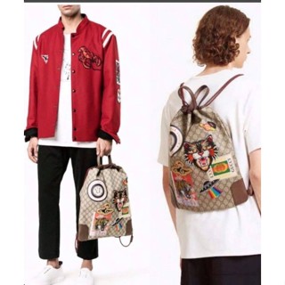 พร้อมส่ง รุ่นใหม่คร้ากระเป๋าเป้ชาย เท่ห์มากกก New Gucci Courrier Drawstring Supreme Backpack