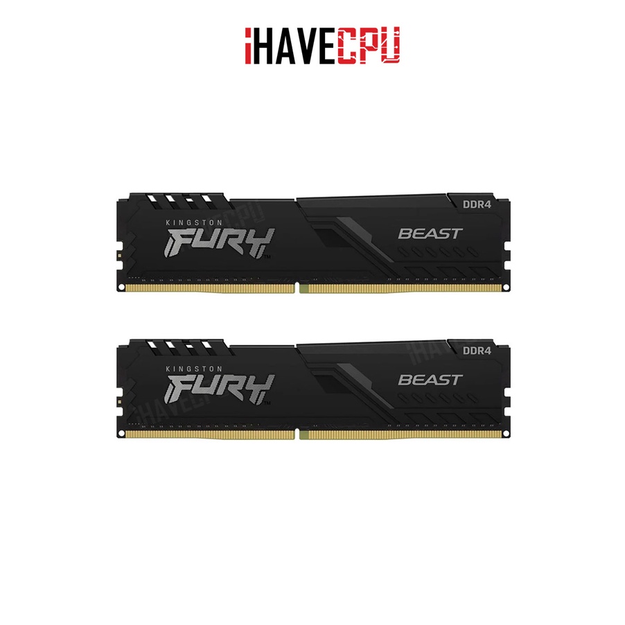 iHAVECPU RAM (แรม) KINGSTON FURY BEAST 16GB (8x2) DDR4 3200MHz BLACK (KF432C16BBK2/16)