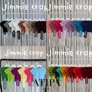Atipashop - JIMMIE CROP ผ้าชั้นเดียว เสื้อครอป แขนสั้น ทรงเบสิค มีสีให้เลือกเยอะมาก