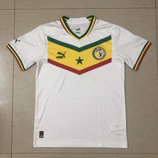 เสื้อกีฬาแขนสั้น ลายทีมชาติฟุตบอล Senegal ชุดเหย้า สีขาว ไซซ์ S - 2XL สําหรับผู้ชาย 2022