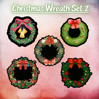 ลายChristmas Wreath อาร์มรีดร้อนติดเสื้อ ตัวรีด diy โลโก้แบบรีด ติดกระเป๋า