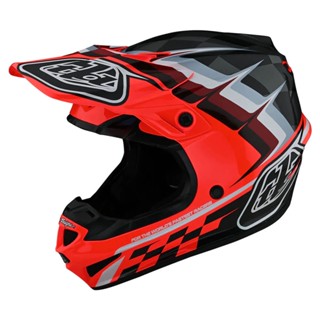 หมวกกันน็อคเด็ก Troy Lee Youth SE4 Polyacrylite Mips Warped Helmet -  Red