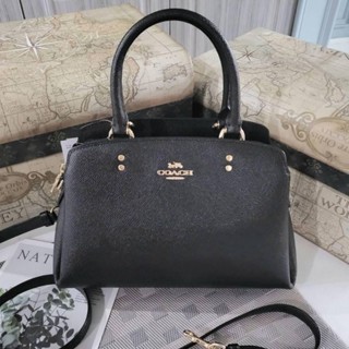 🥰👜กระเป๋าสะพายทรงถัง สีดำ NEW COACH MINI LILLIE CARRYALL (COACH 91146)