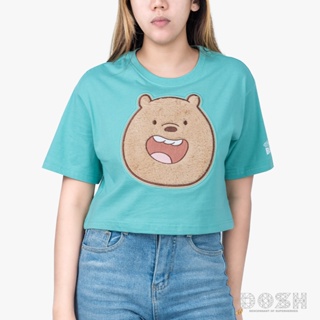 DOSH WOMENS CROPPED TOPS WE BARE BEARS เสื้อยืดทรงครอปสั้น ผู้หญิง DBBWT1023-GE