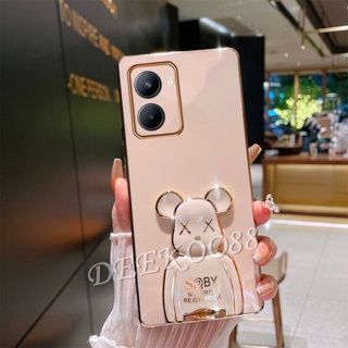 พร้อมส่ง เคสโทรศัพท์มือถือ ลายหมีน่ารัก พร้อมขาตั้ง สําหรับ Realme 10 Pro+ Pro Plus 4G 5G Realme10 10Pro 10ProPlus