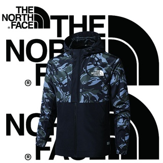 THE NORTH FACE เสื้อแจ็กเก็ต กันลม ลําลอง มีฮู้ด ลายพราง กันน้ํา คุณภาพสูง แฟชั่นสําหรับผู้ชาย