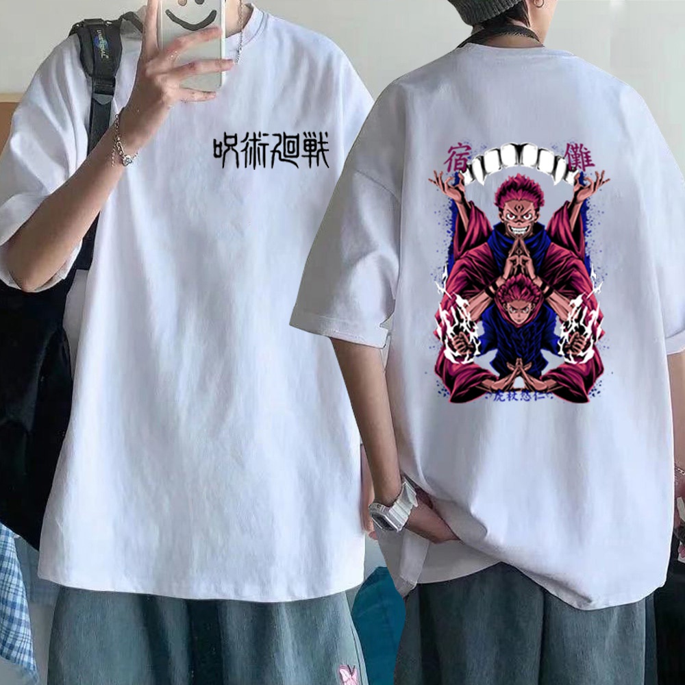 LYZH Japanese Anime Jujutsu Kaisen Men T Shirts Itadori Yuji Print T Shirt Harajuku Tops Ryomen Suku