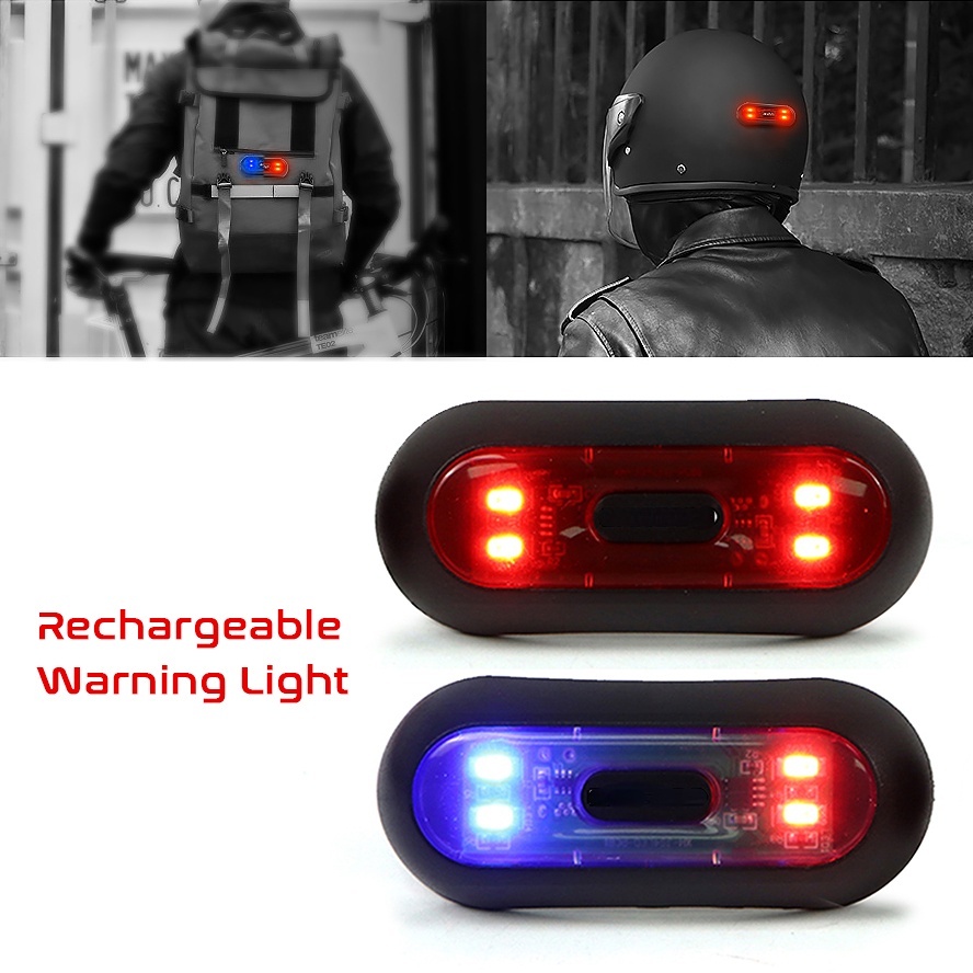 ไฟสัญญาณเตือน LED ติดหมวกกันน็อค สําหรับขี่จักรยานยนต์