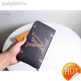 ✕❁【Free Shipping】Cowhide 【With box】 Lvˉ2021 black Zipper Long Wallet for women The flower clusters are full of fun. Full