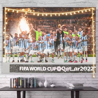 ผ้าโปสเตอร์ ลายฟุตบอล Leo Messi Argentina ขนาด 98x68 ซม. สําหรับตกแต่งผนังห้องนอนเด็กผู้ชาย