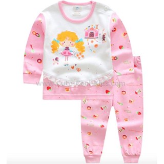 L-PJG-853 ชุดนอนเด็ก สีชมพุ ลาย Girl ggm-SIZE-90