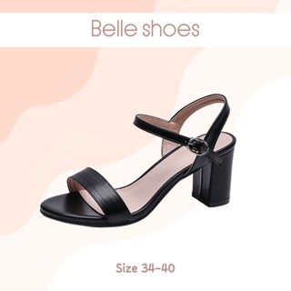 SH14 Belle shoes เปิดปลายเท้า หัวมน ส้นสูง 2.8 นิ้ว