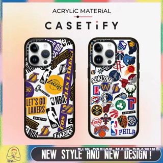 เคสโทรศัพท์มือถืออะคริลิคแข็ง แบบใส กันกระแทก ลาย NBA CASETiFY สําหรับ iPhone14 13 12 11 Pro Max