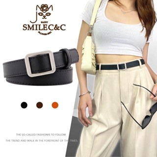 SmileFairyCC【COD &amp; พร้อมส่ง】ulzzang เข็มขัด ทรงสี่เหลี่ยมผืนผ้า ไม่มีรู 2.3 ซม. สําหรับผู้หญิง นักเรียน