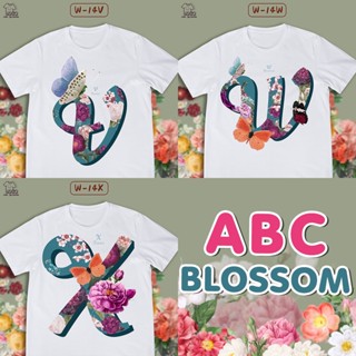 เสื้อลายตัวอักษร ABC BLOSSOM ดอกไม้ (V W X)