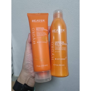 Beaver Energizing Multi Protection shampoo 258ml แชมพูสำหรับผมที่แห้งเสีย สำหรับผมที่ทำเคมีมาบ่อยครั้ง พร้อมครีมนวด