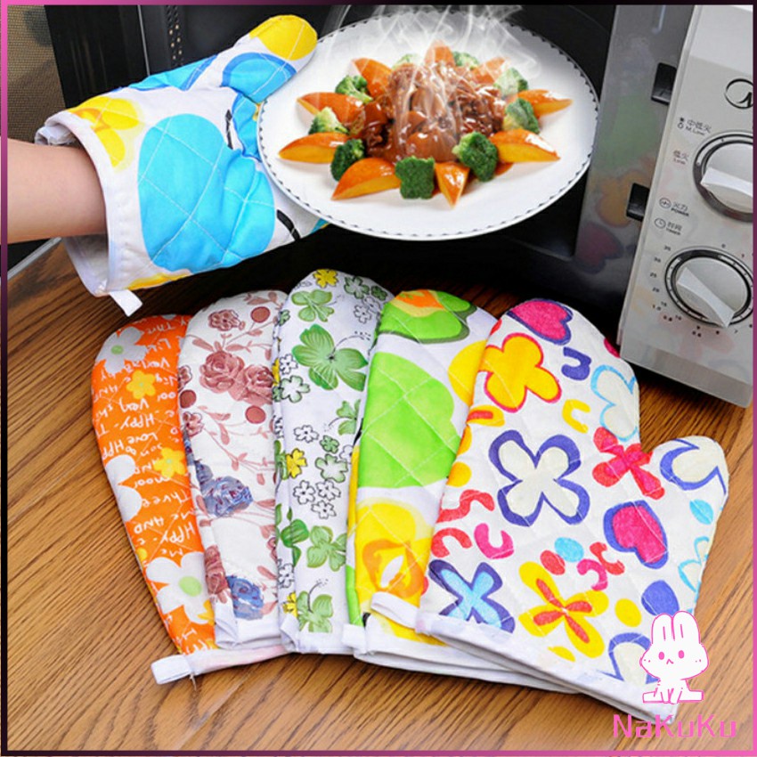 NKK ถุงมือกันความร้อน   ถุงมือไมโครเวฟ  จัดเก็บสะดวก จัดส่งคละลาย Cooking gloves ราคาถูก Shopee Lazada