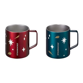 🎀【พร้อมส่ง】 2022 แก้วสตาร์บัคส์เกาหลี Starbucks Korea SS X-mas Red/ Blue debbie mug 414ml/ 14oz