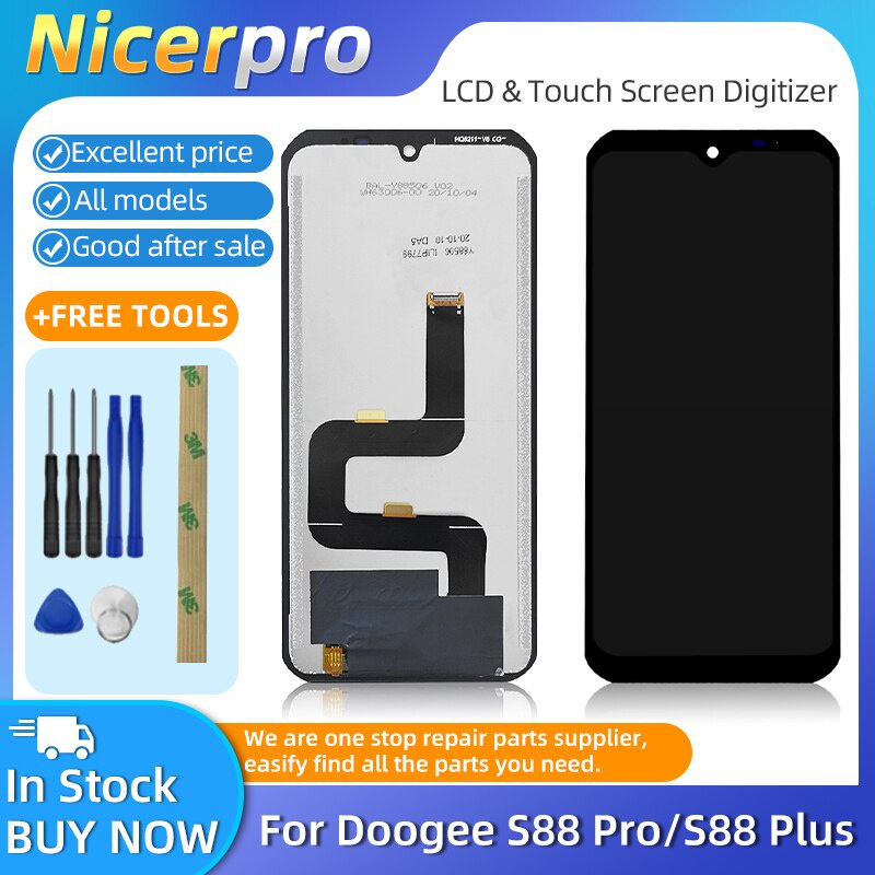 In stock original 6.3 "จอแสดงผลสําหรับ Doogee S88 plus LCD touch screen assembly สําหรับ Doogee S88 
