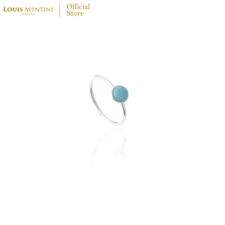 Louis Montini (Jewelry) Sterling Silver 925 Ring แหวนเงินแท้ 92.5% แหวนผู้หญิง รูปหินกลม LJRG16