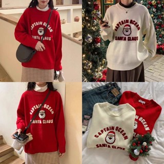 Somedays_closet l🌷พร้อมส่ง🌷 Santa sweater เสื้อไหมพรมแขนยาวโอเวอร์ไซส์ ลายคือคริสมาสต์festiveสุดๆ