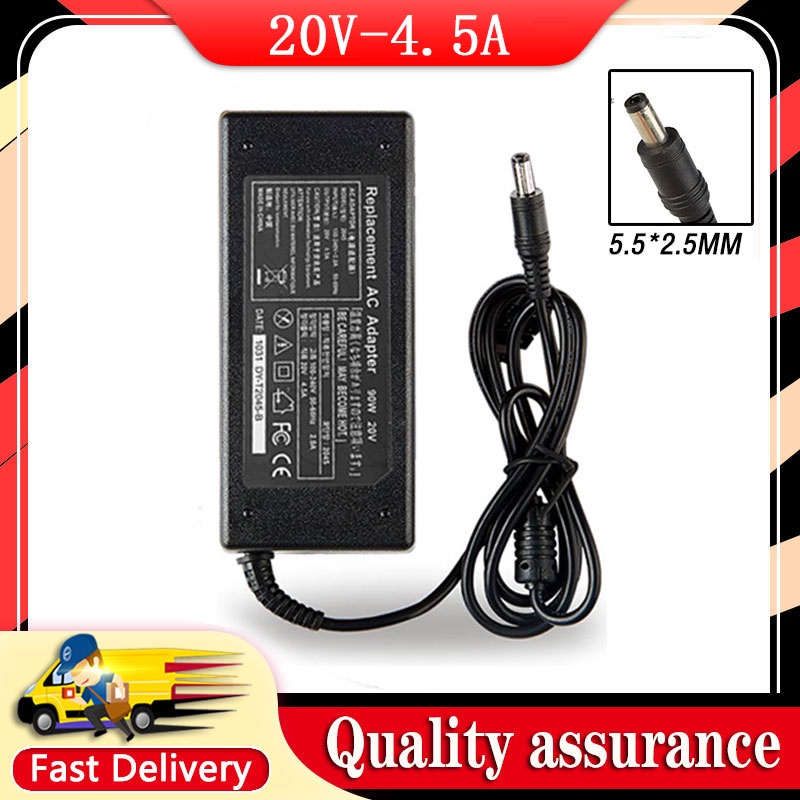 20V 4.5A 90W 5.5*2.5 มม.อะแดปเตอร์ AC สําหรับ Lenovo G475 G580 G455 G460 G450 Z460 Z465 Z470 Z475 Z4