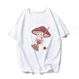 ถูกที่สุด T Shirt Hipster Mushroom Sweet Girl Next Door Fashion Style Casual Family Look France Trend 2022 New Arrivals