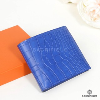 NEW HERMES 8 CARDS SHORT BLUE ROYAL CROC