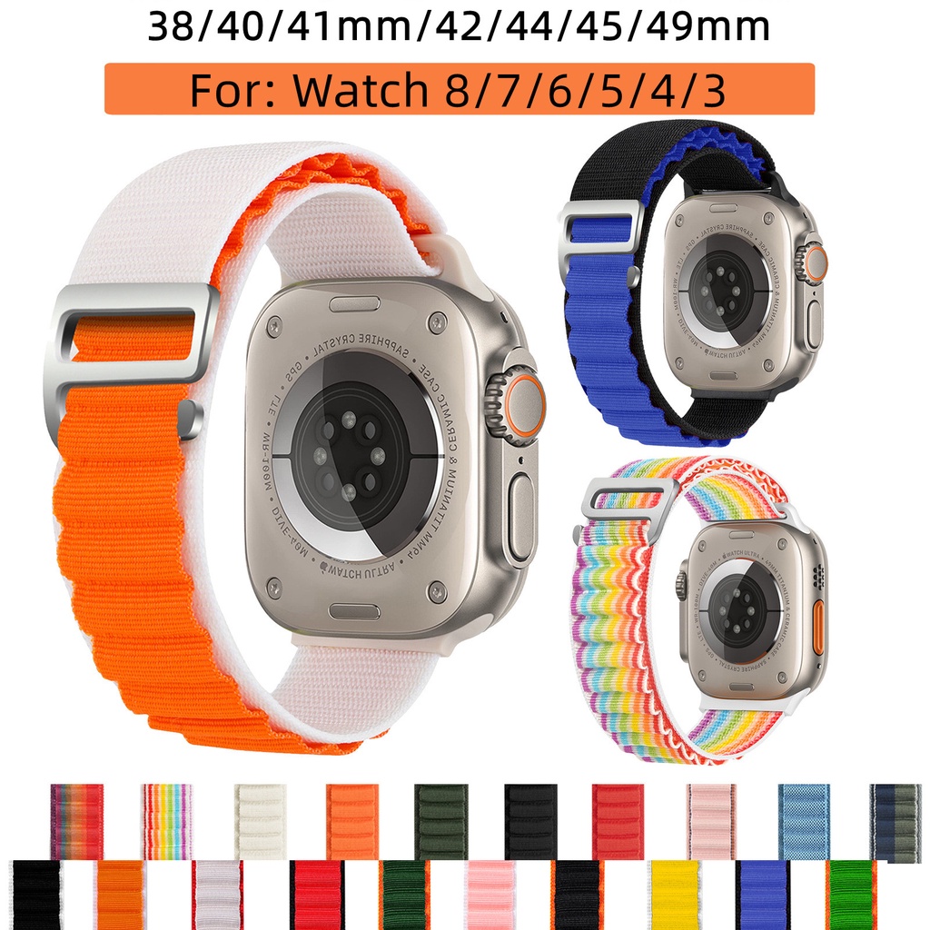 NEWสายนาฬิกา สายนาฬิกาไนลอน สายนาฬิกาข้อมือ ใช้กับSmart Watch8 7 6 5 4 3 2 1 SE 38/40/41mm.42/44/45mm.HW67 W98PRO X7 X8