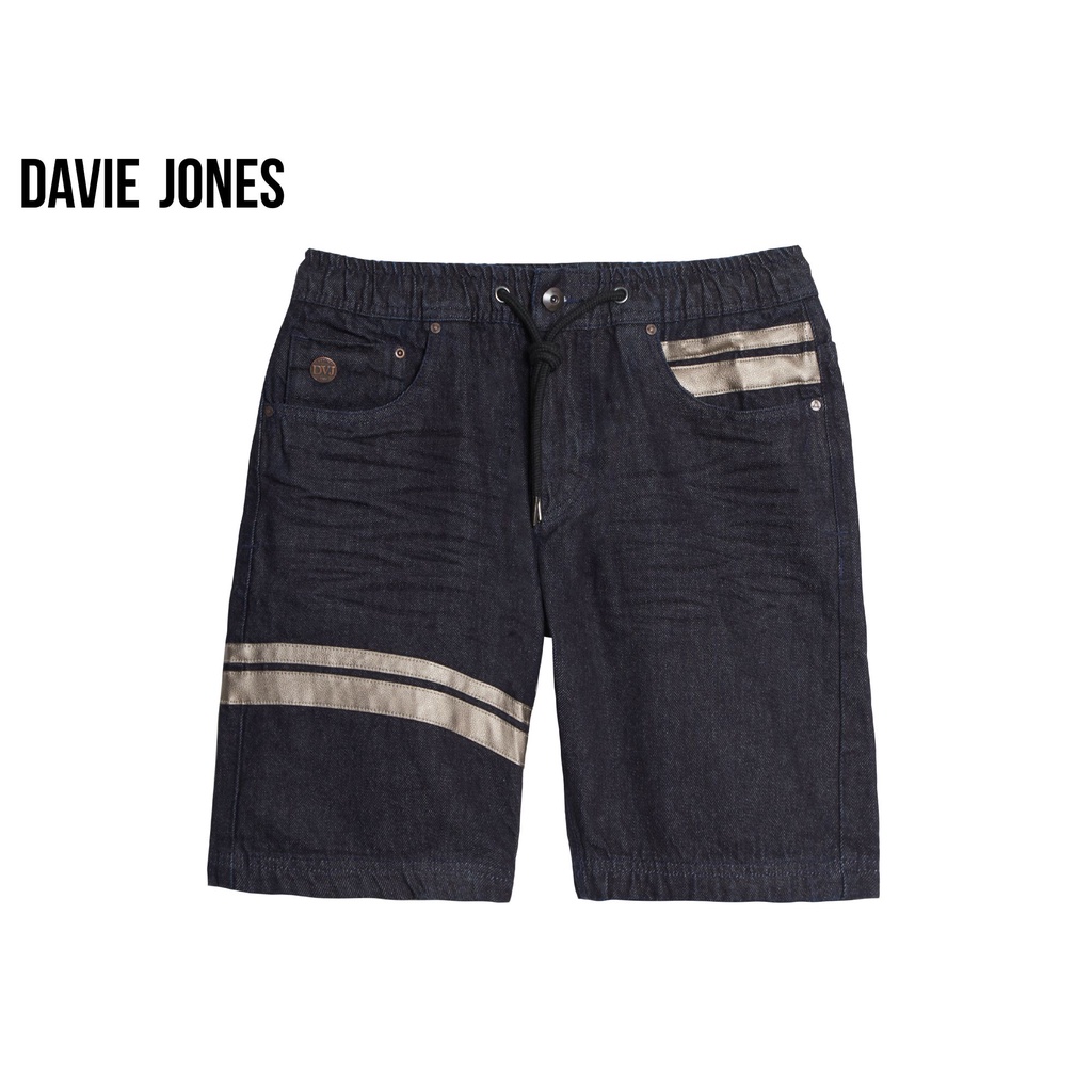 DAVIE JONES กางเกงขาสั้น เอวยางยืด Elastic Shorts SH0042 สีกรม